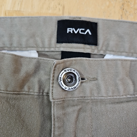 RVCA Weekend Stretch Pants Dark Tan With Pockets Mens size 30 - Picture 4 of 10
